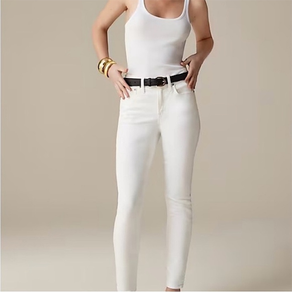 J. Crew | Women's White Toothpick Ankle Skinny Jeans Front/Back Pockets, Size 27